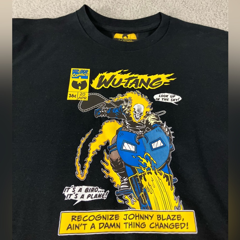 Wu-Tang Ghost Rider Collab Method Man RedMan How High Lyrics Comic Black Tee
